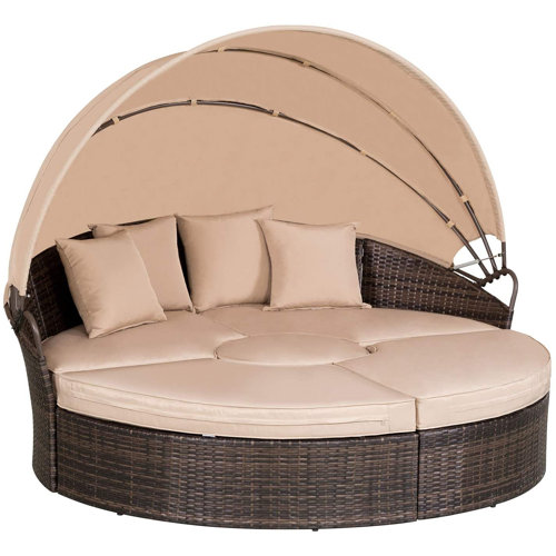 Brayden Studio® Behling 66'' Wide Outdoor Wicker Patio Daybed with